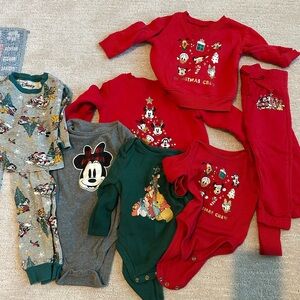 Disney Baby Christmas Outfits LOT 12-18 months